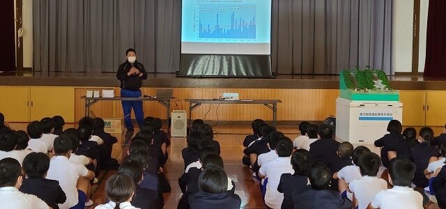 鹿児島県建設業青年部会　串木野支部による砂防教室in串木野小学校